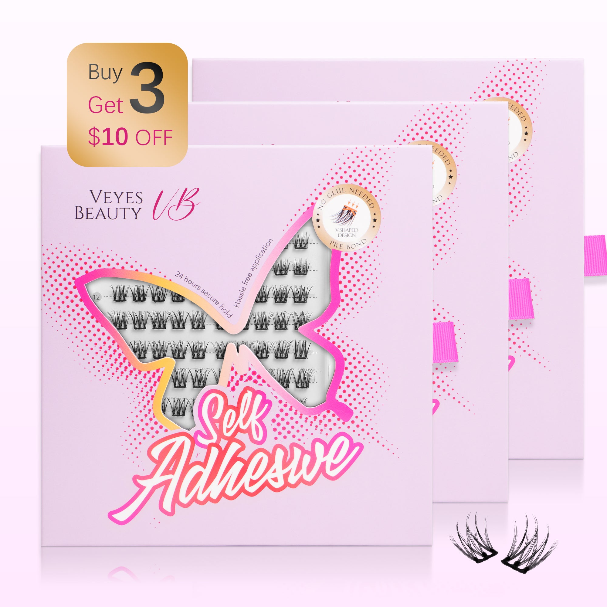 3 Set of VB Soft Trio Self Adhesive Lashes