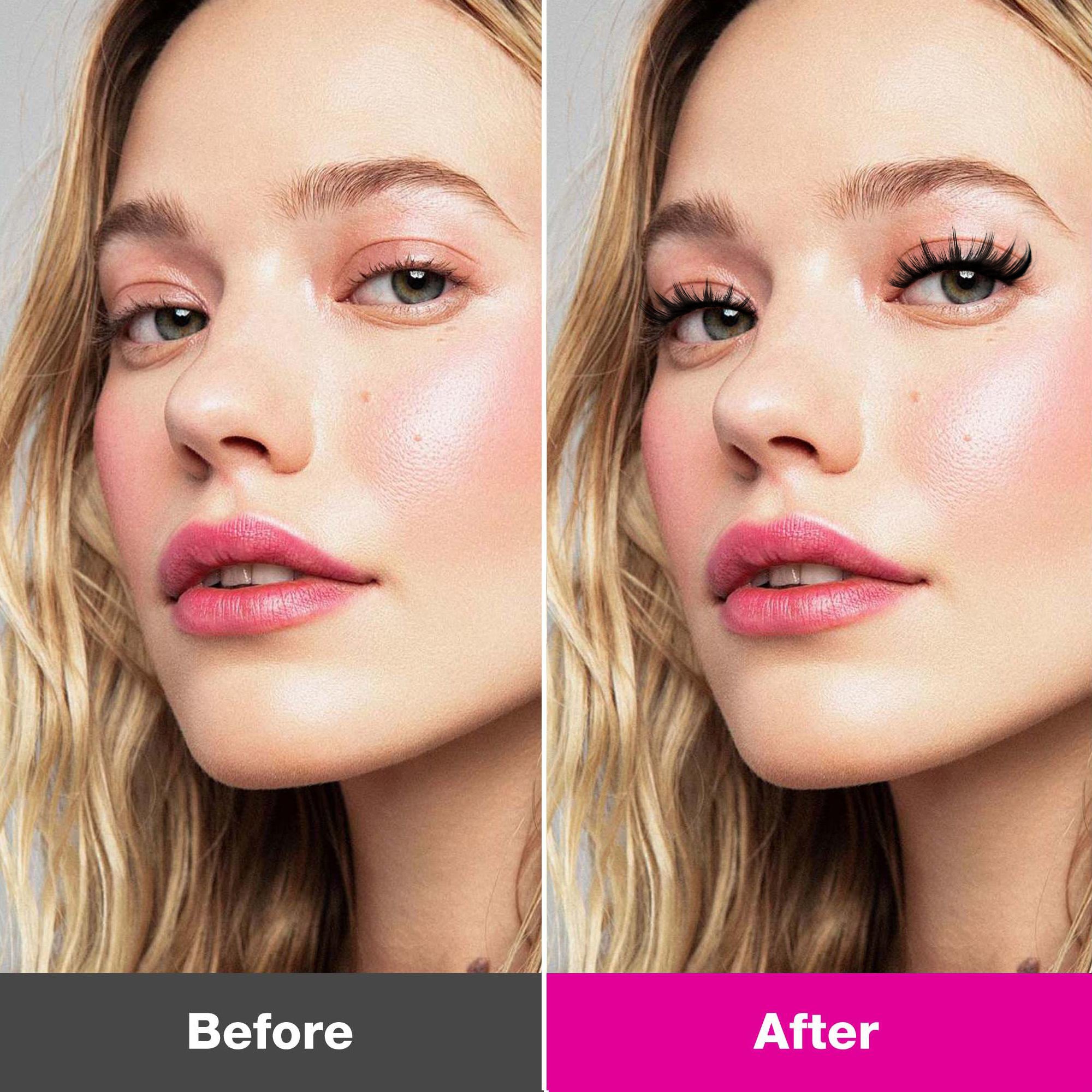 VB Model Wearing Bunny Cluster Lashes