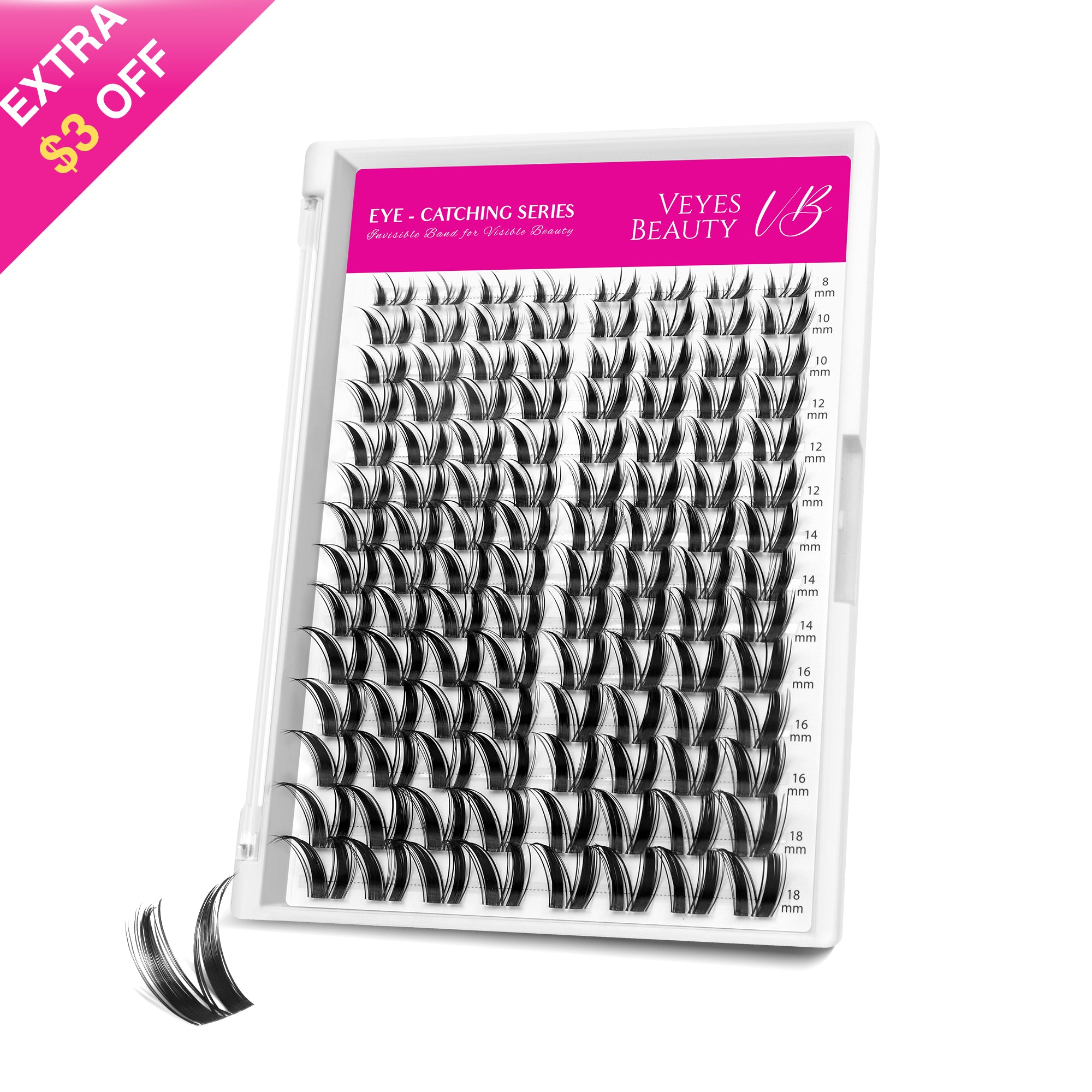 VeyesBeauty Bunny Cluster Lashes Tray