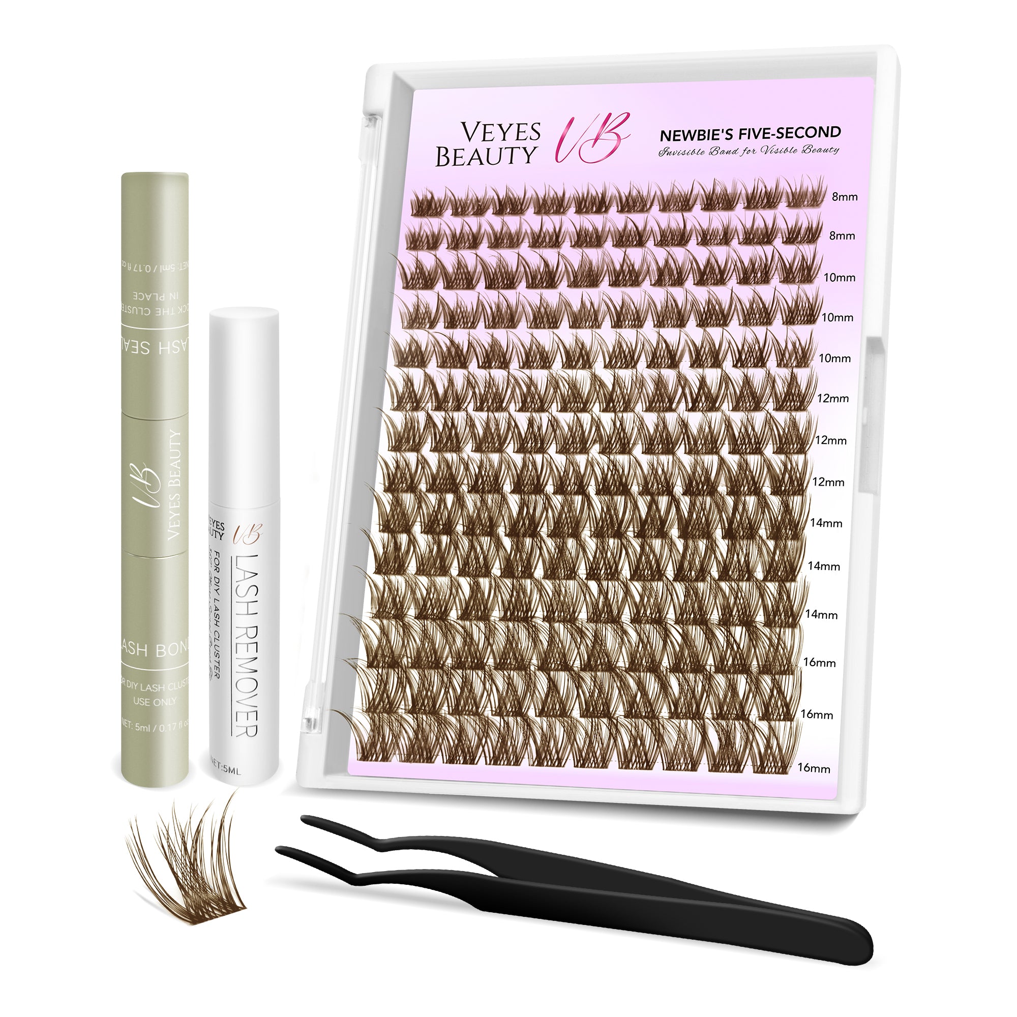 VeyesBeauty LuxeBold Brown Cluster Lashes Kit