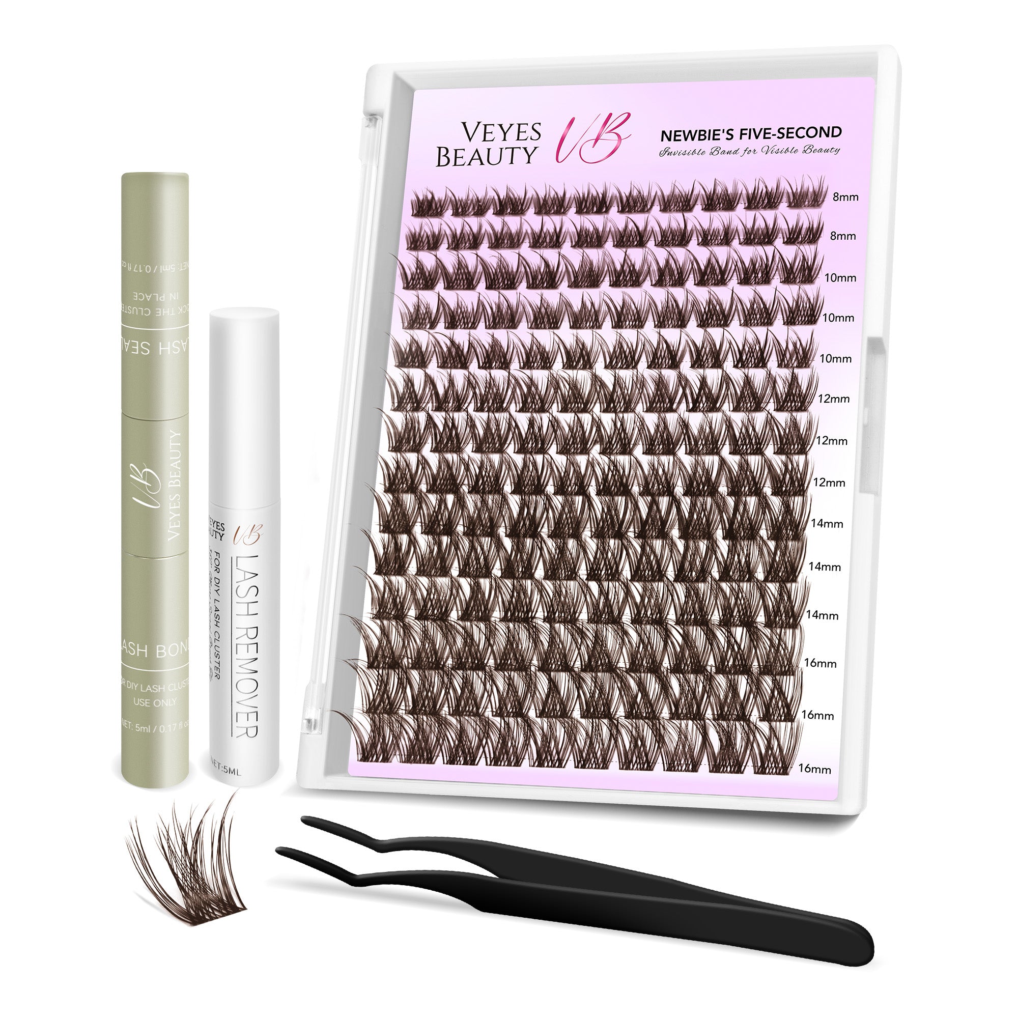 VeyesBeauty LuxeBold Brown Cluster Lashes Kit