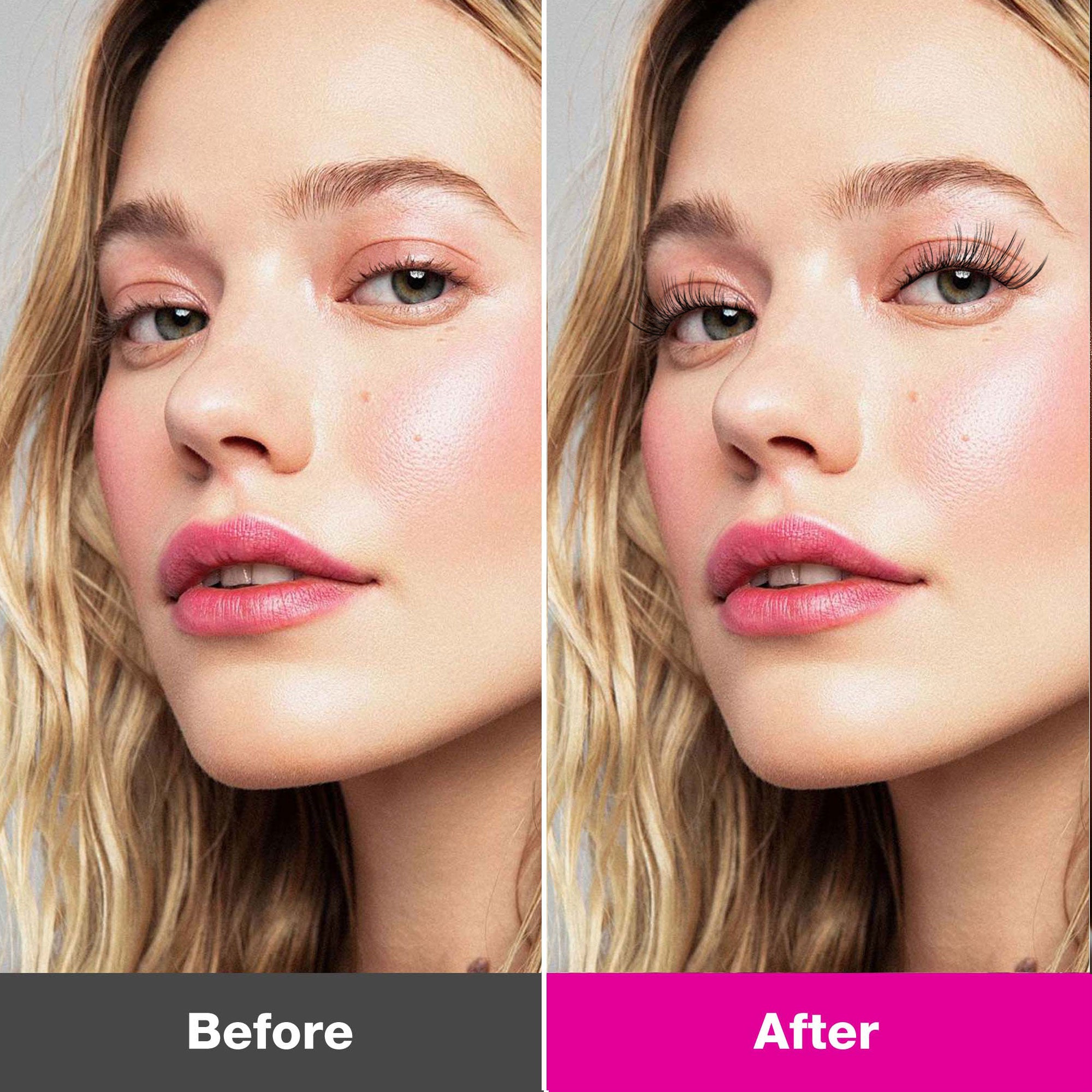 VB Model Wearing Lace Laser-cut Lashes