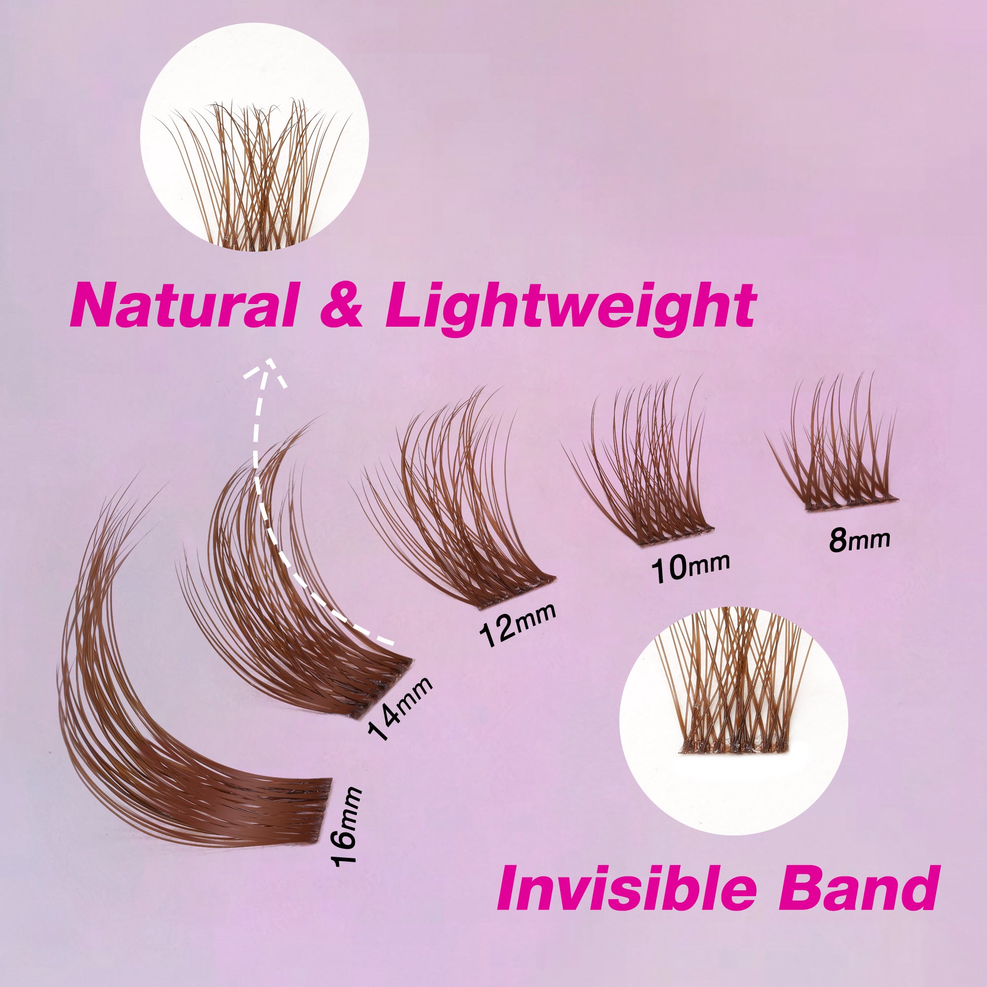 Details of VB Dreamy Brown Cluster Lashes