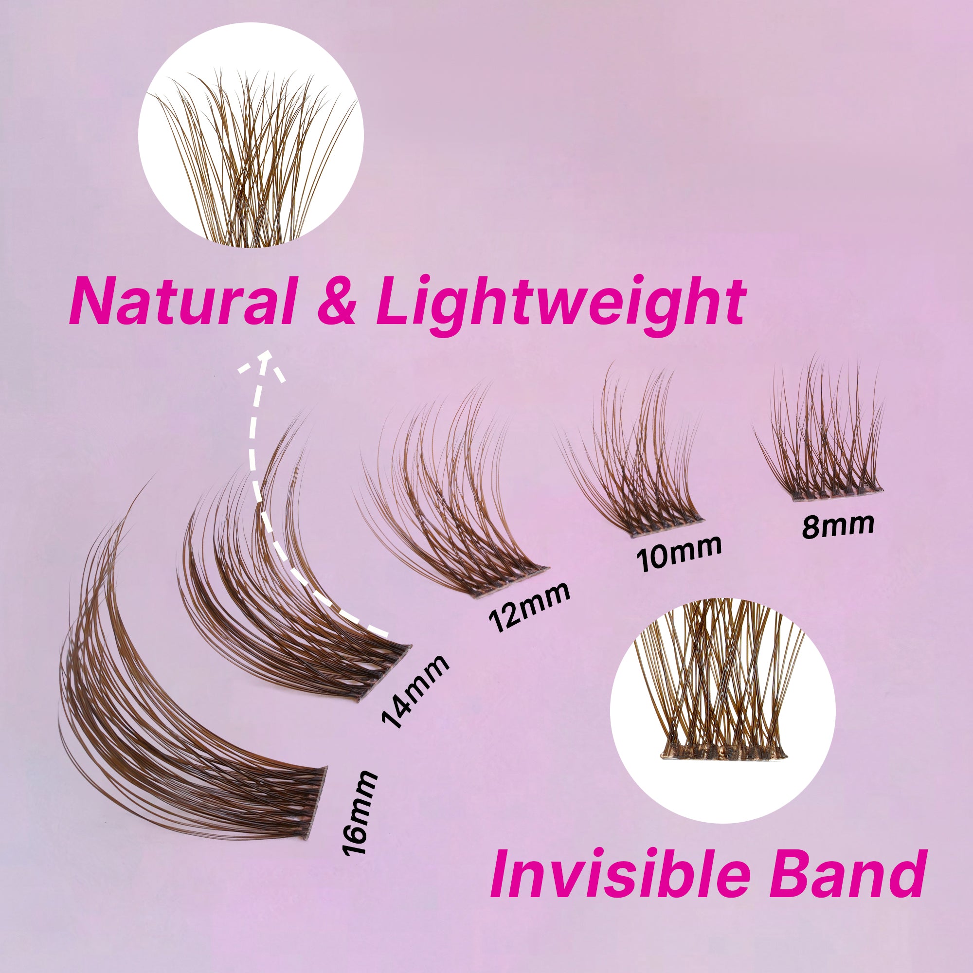 Details of VB Dreamy Brown Cluster Lashes