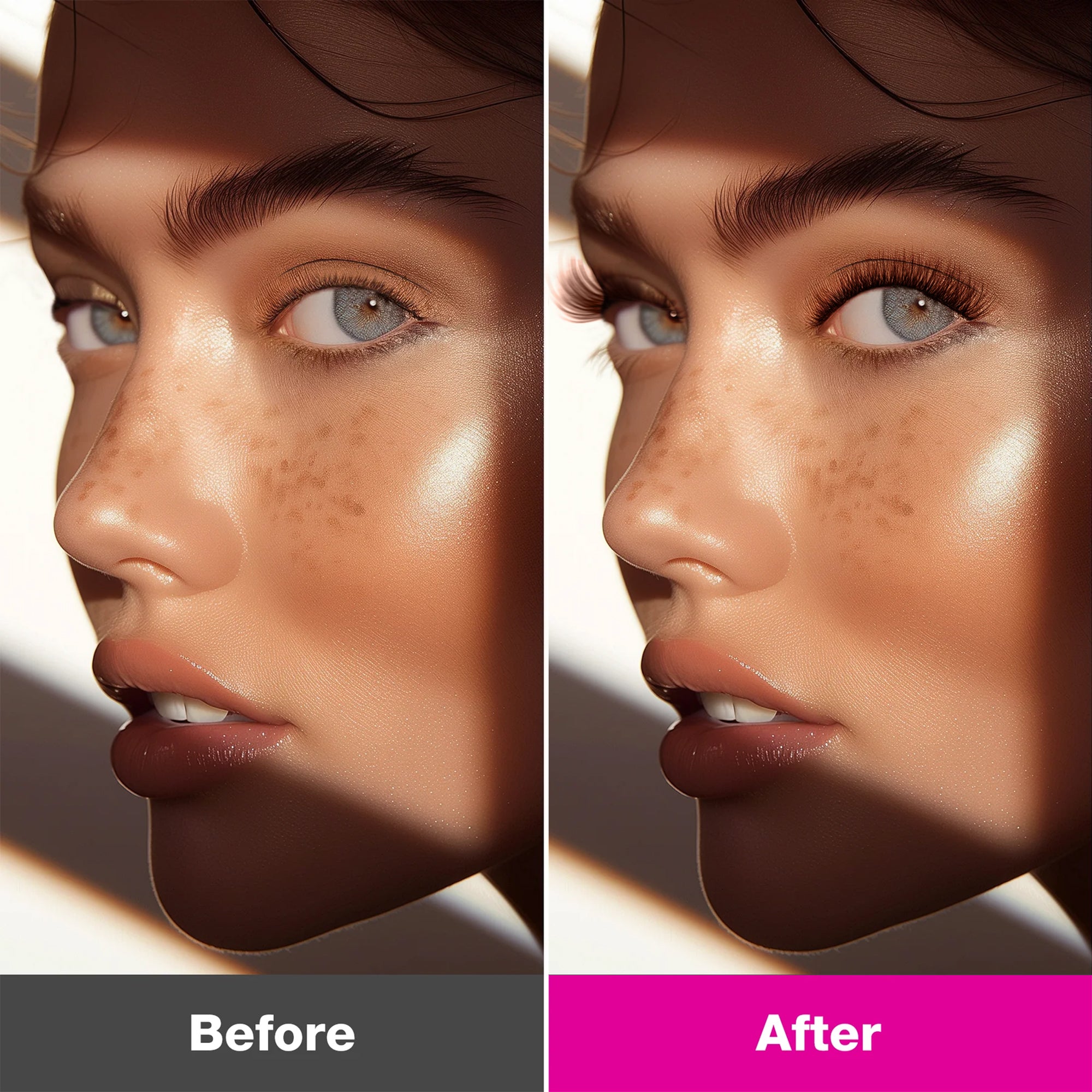 VB's model wearing LuxeBold Brown Cluster Lashes