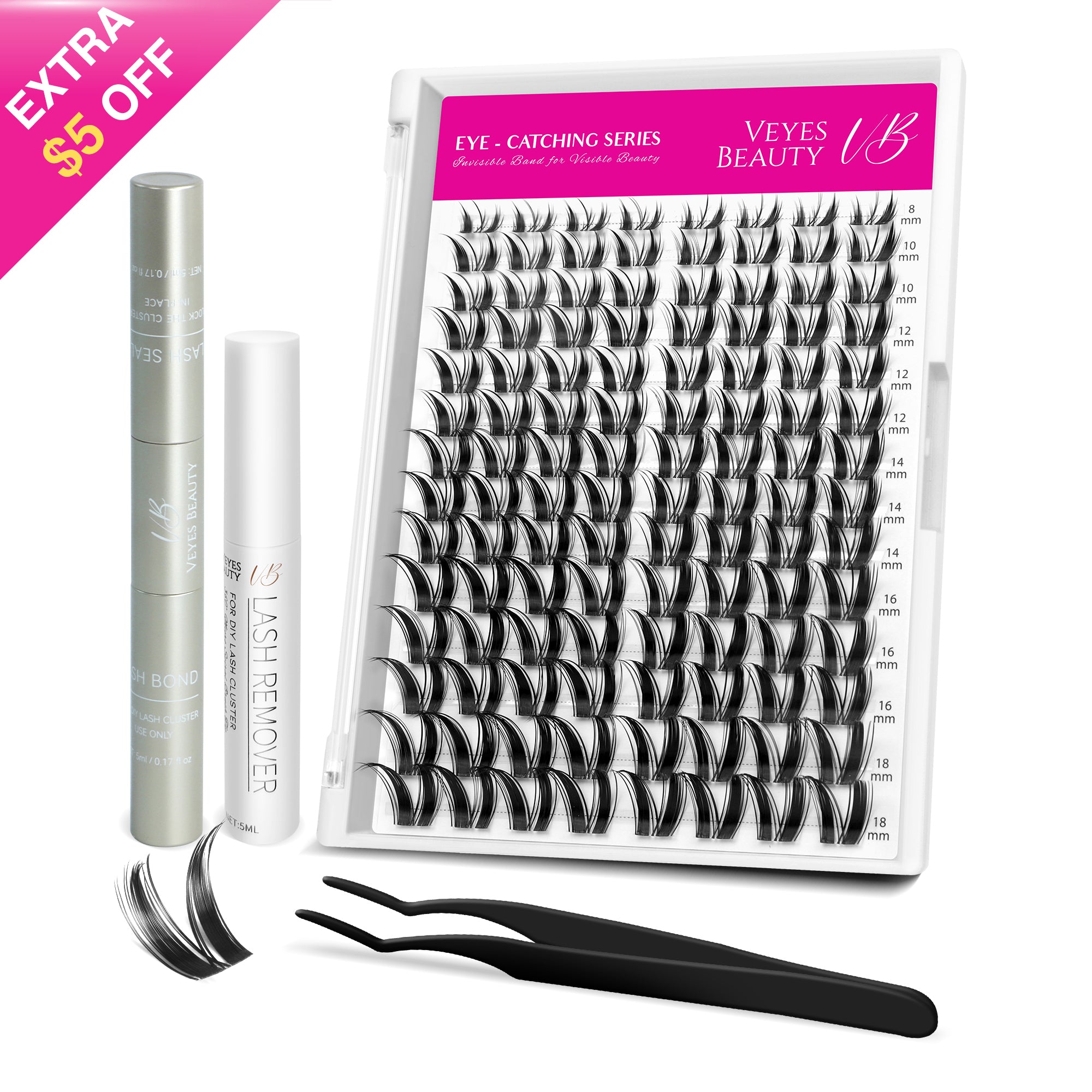 VB Bunny Cluster Lashes Kit with White Glue
