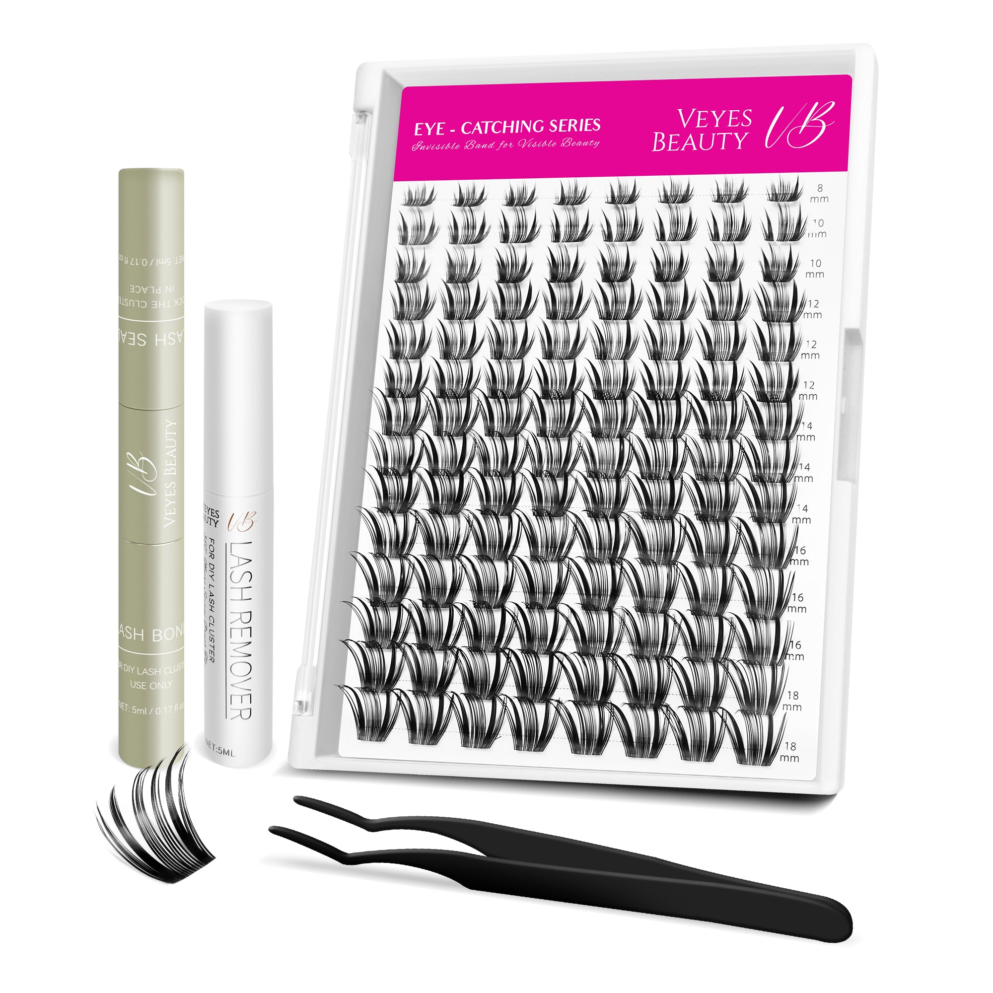 VeyesBeauty Crown Cluster Lashes Kit with White Glue