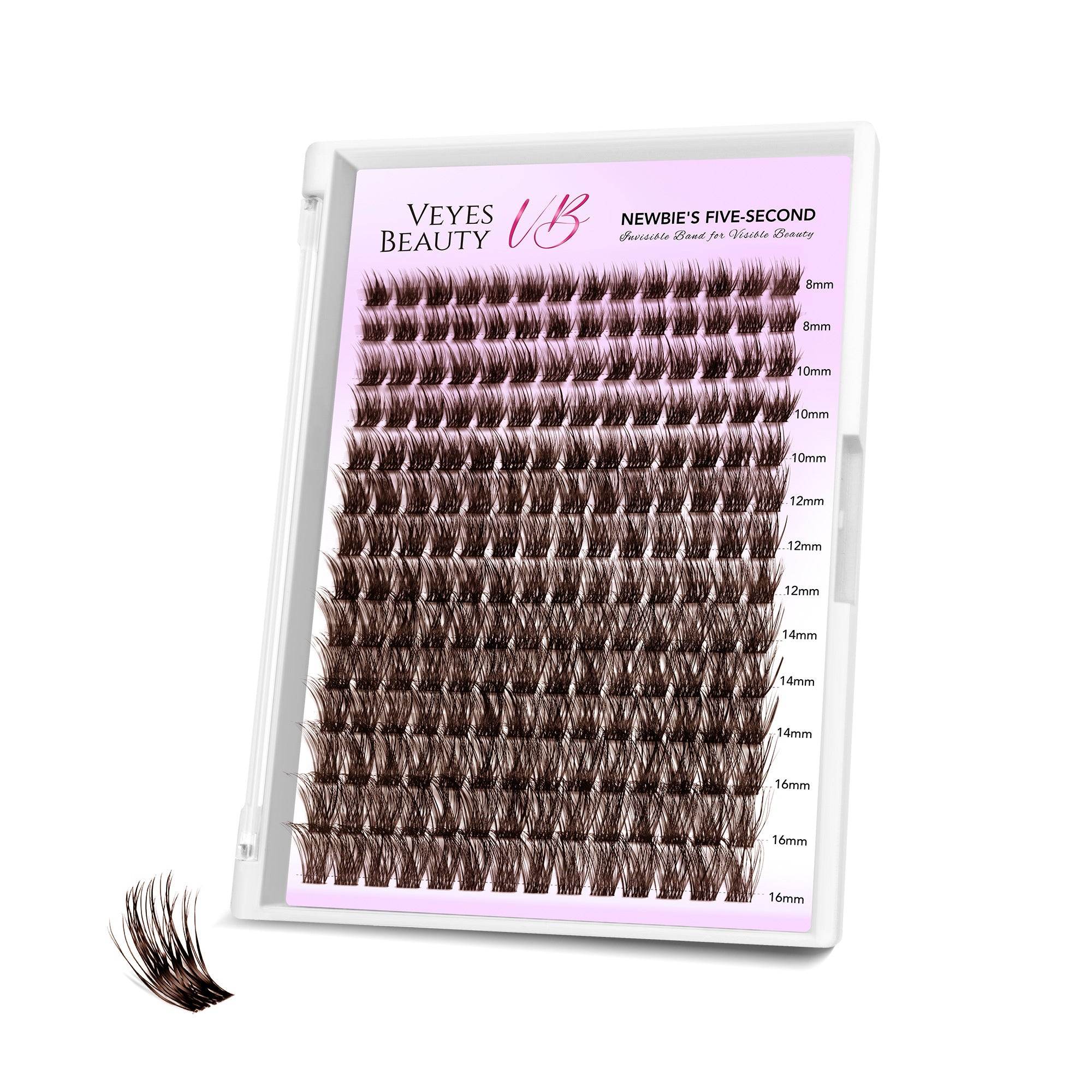 VeyesBeauty Dreamy Brown Cluster Lashes Tray