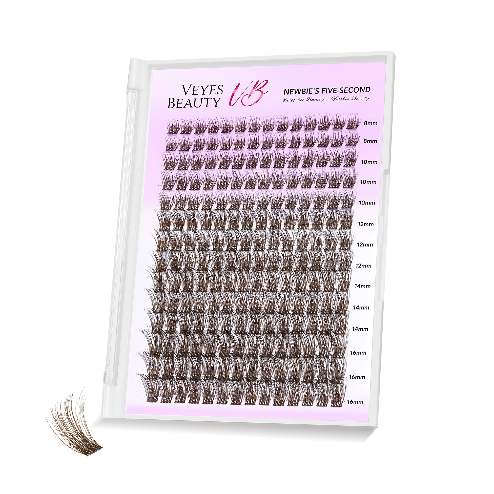 VeyesBeauty Dreamy Brown Cluster Lashes Tray