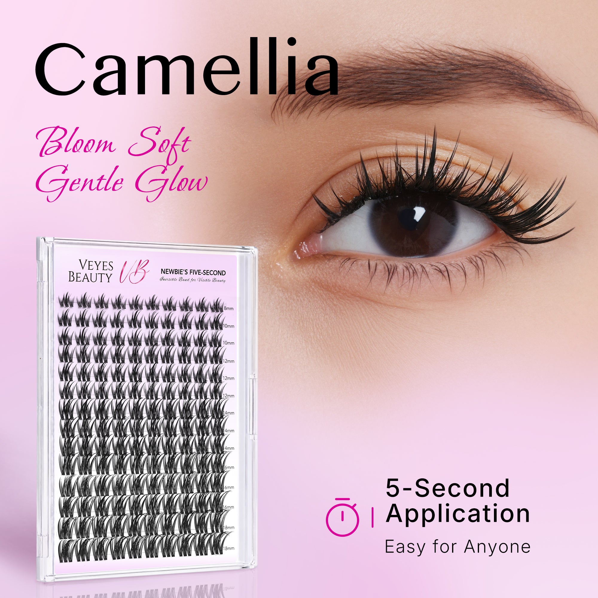 VeyesBeauty Camellia Cluster Lashes | Soft, Natural Eye-Enhancing