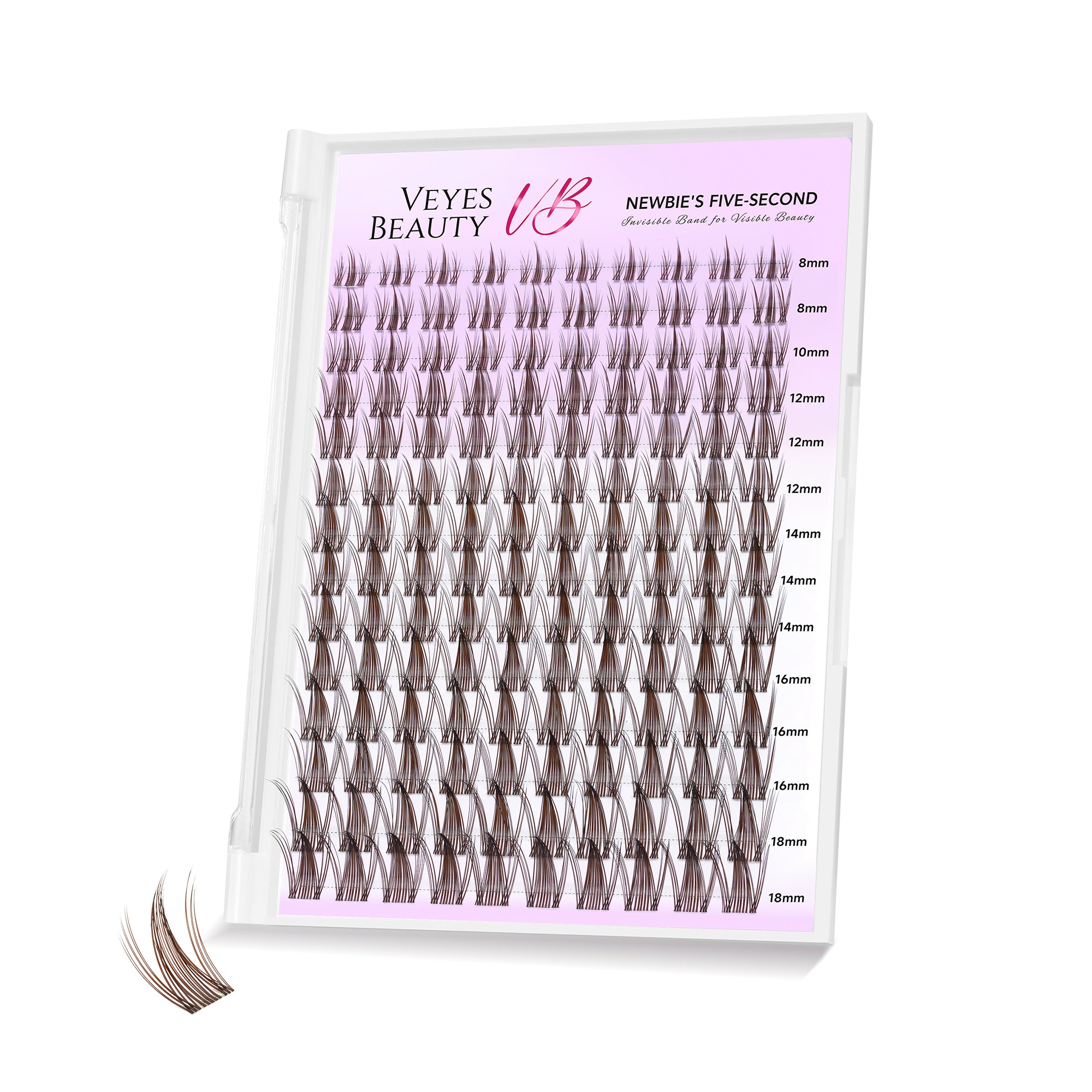 VeyesBeauty Manga Brown Cluster Lashes Tray