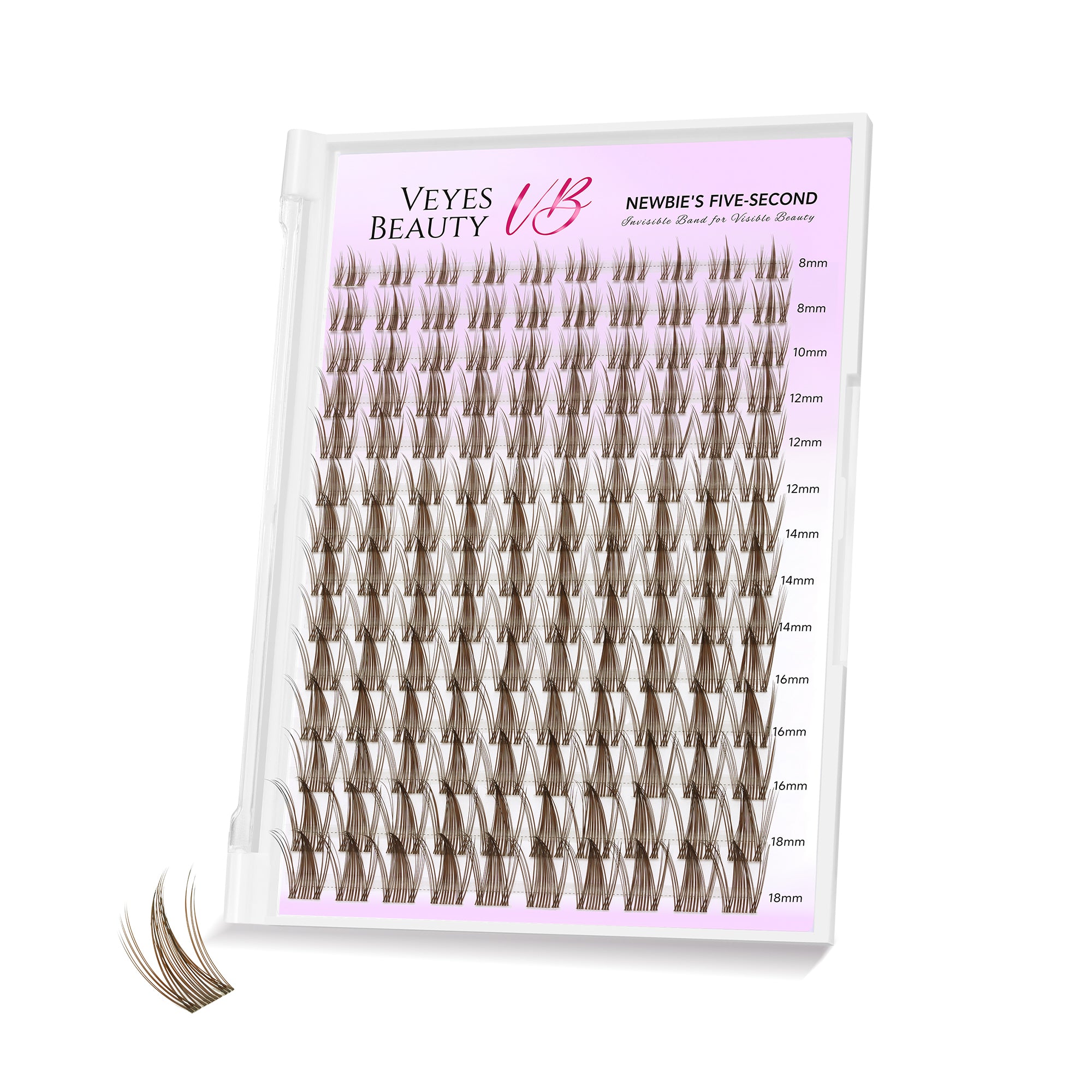 VeyesBeauty Manga Brown Cluster Lashes Tray