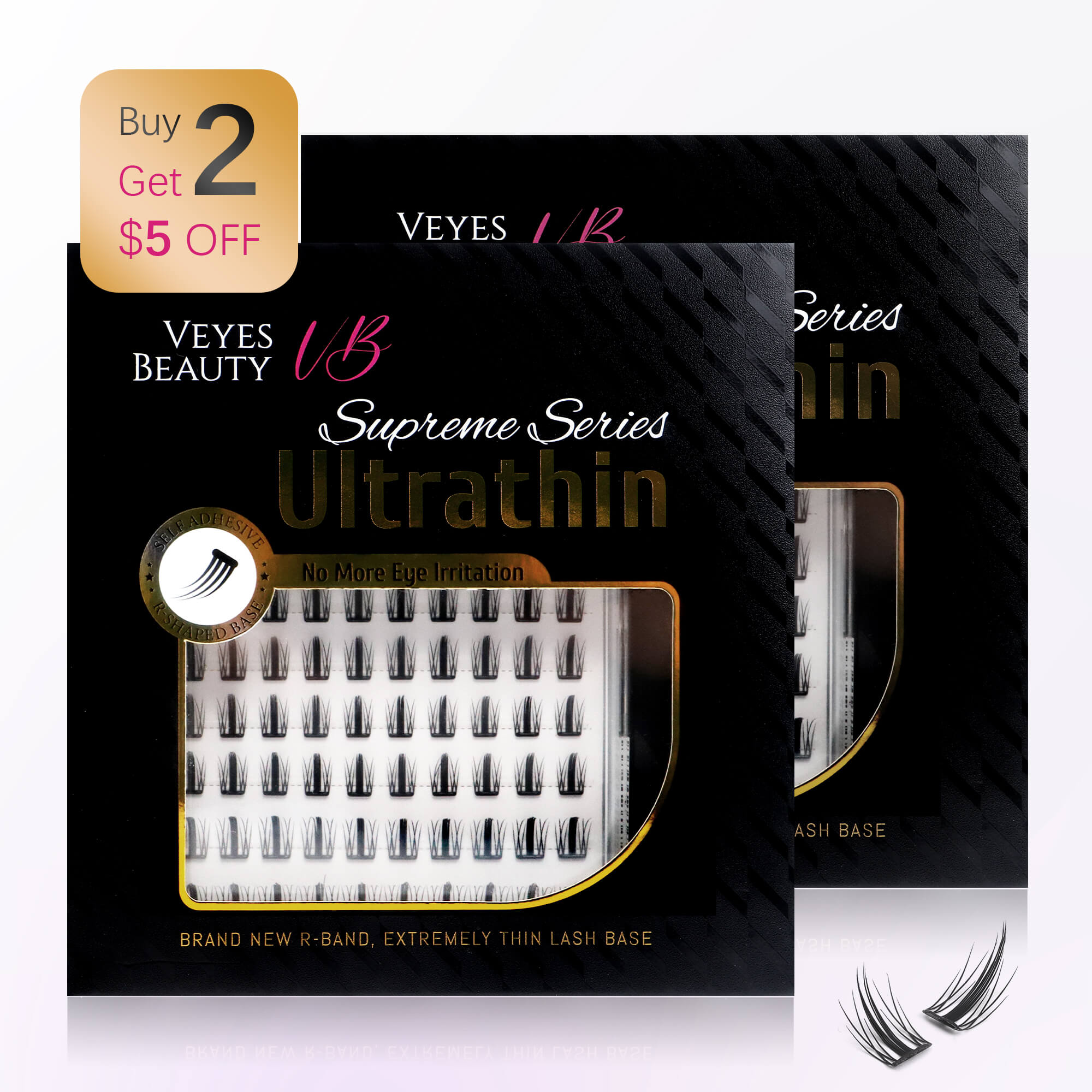 2 Set of VeyesBeauty Sunray Laser-cut Lashes