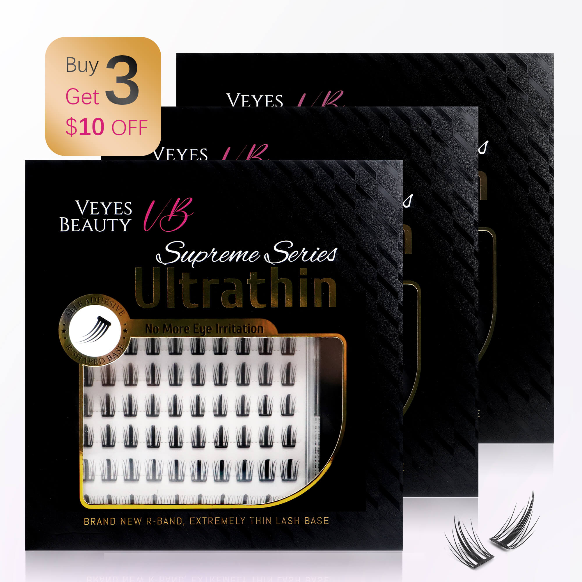 3 Set of VeyesBeauty Sunray Laser-cut Lashes
