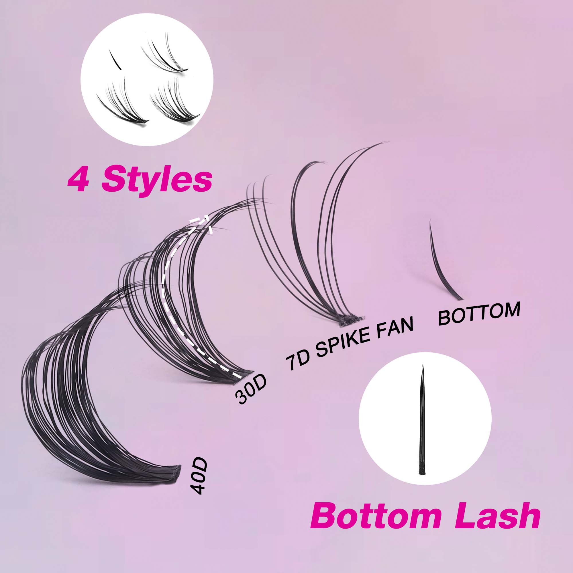 Details of VB XpertVolume Cluster Lashes  4 styles
