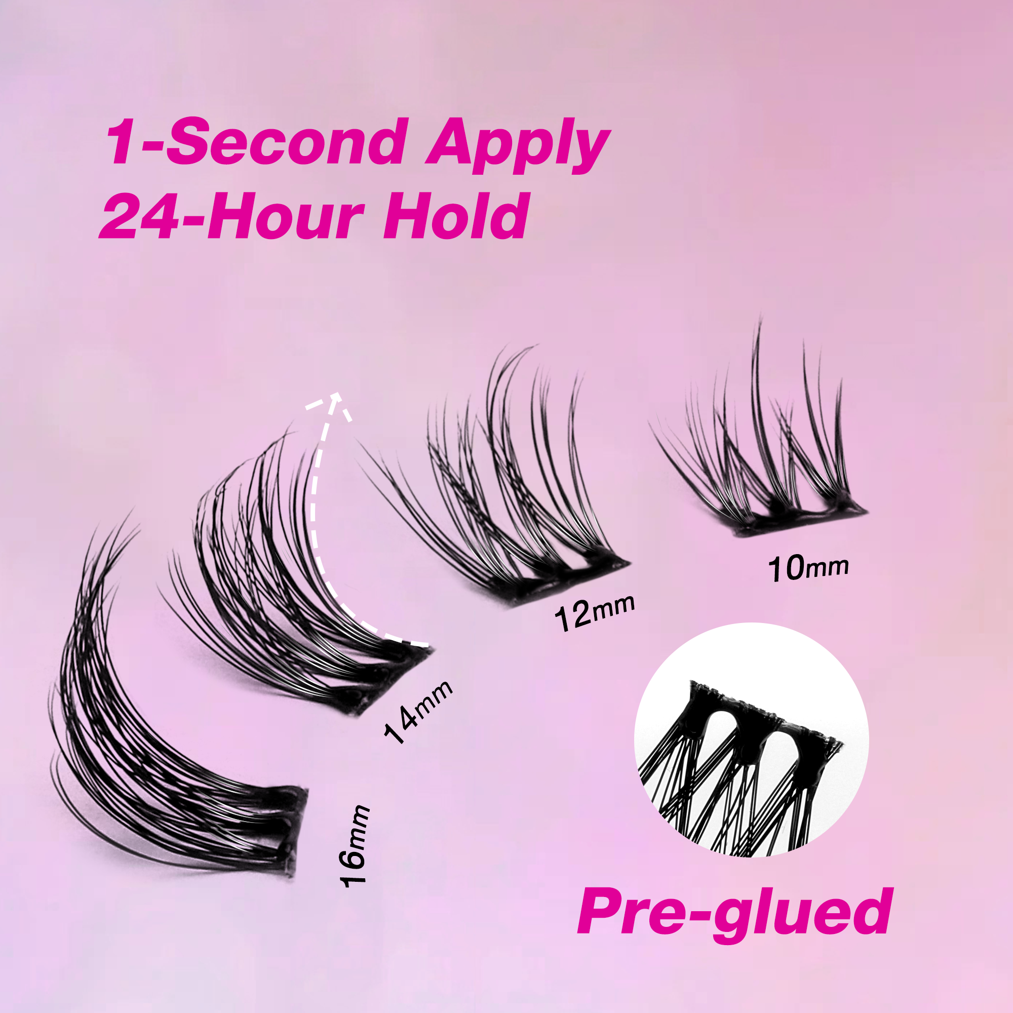 Details of Soft Trio Self Adhesive Lashes