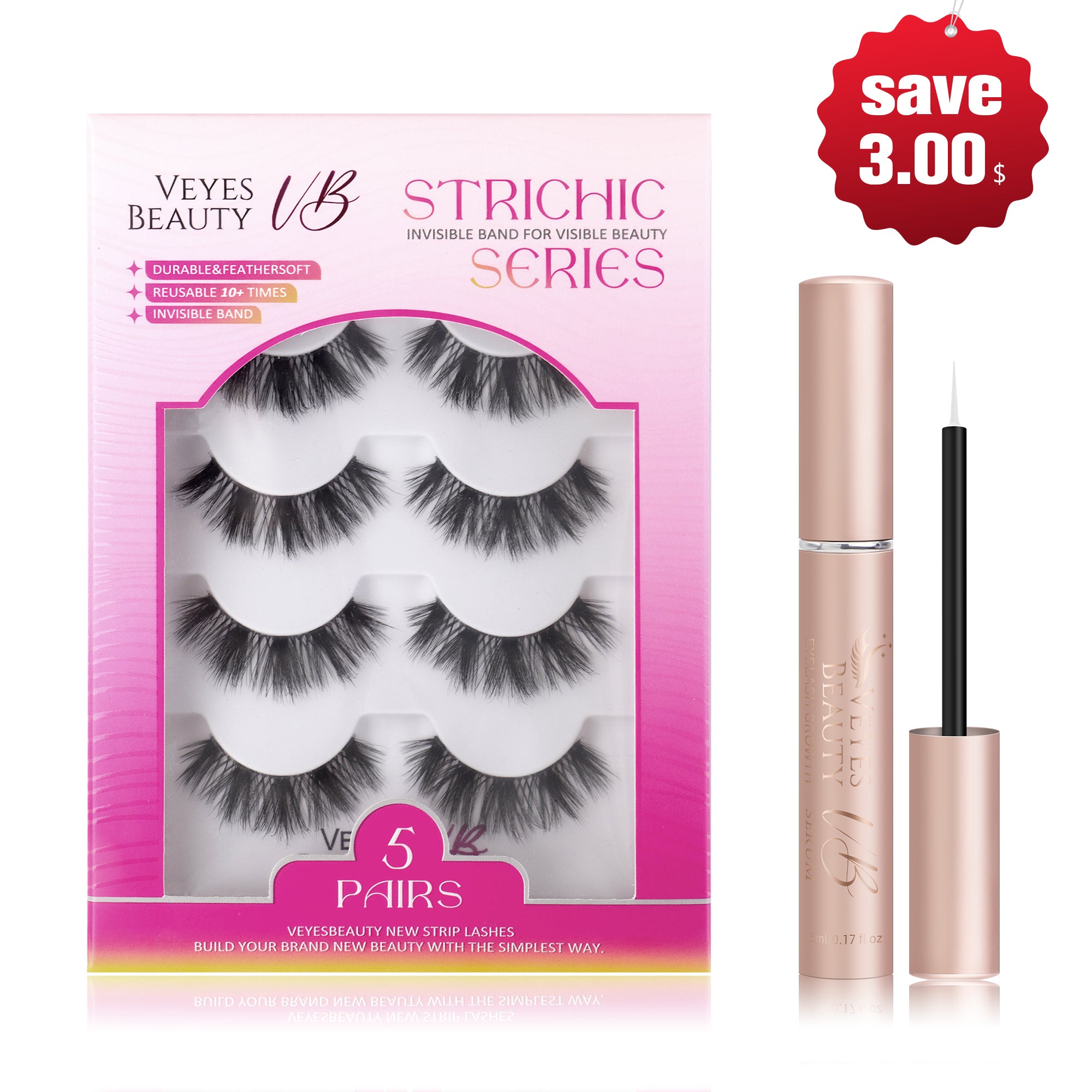 VeyesBeauty BOLDBLOOM Strip Lashes & Bond