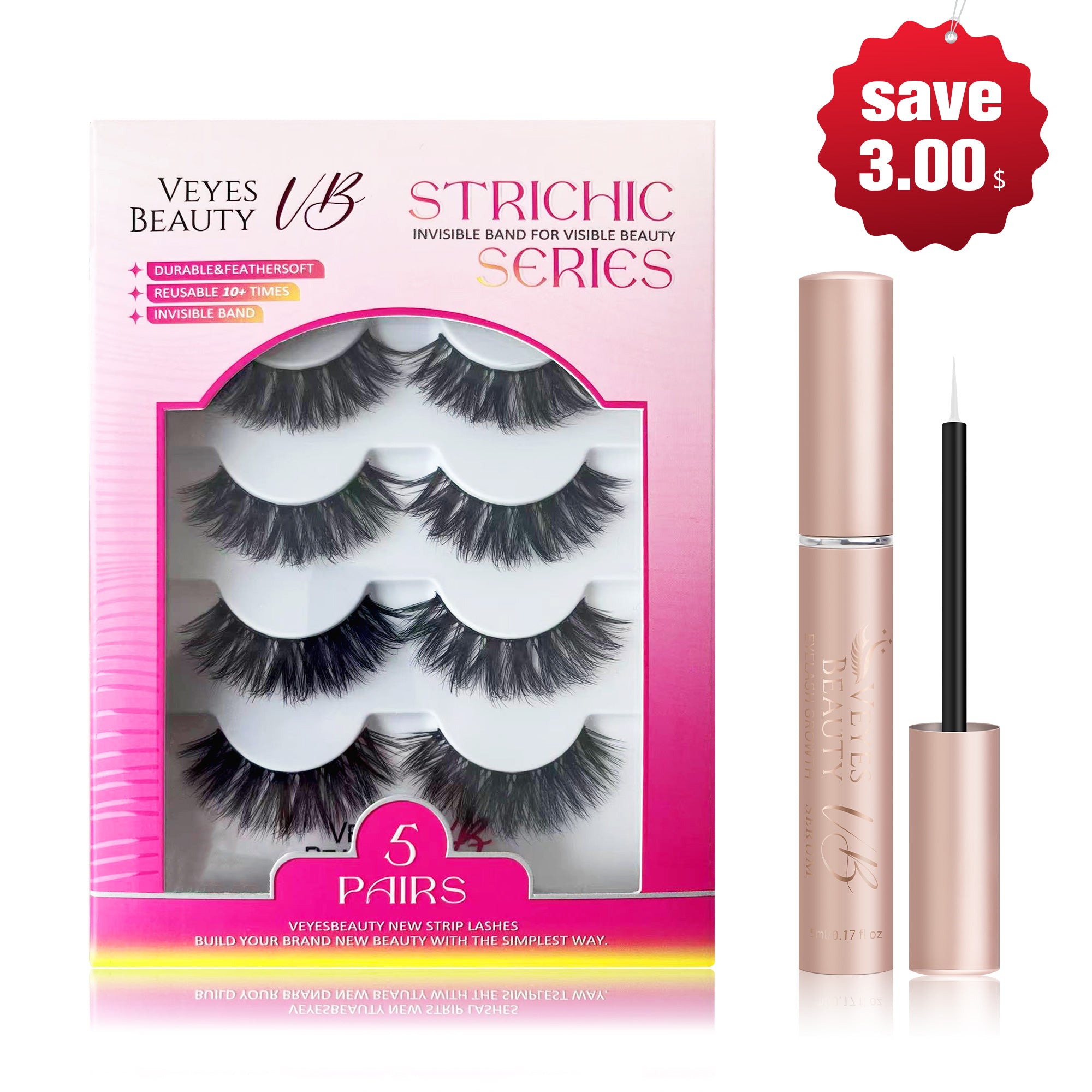 VeyesBeauty Starfall Strip Lashes 5 Pair With Glue